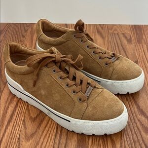 J/SLIDES Tan Suede Sneakers with White Sole